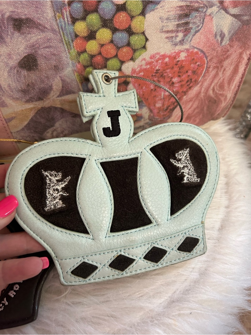 Rare Vintage Juicy Couture Set Of 2 Crown Shaped Scottie Dog Luggage Tags - Picture 3 of 11